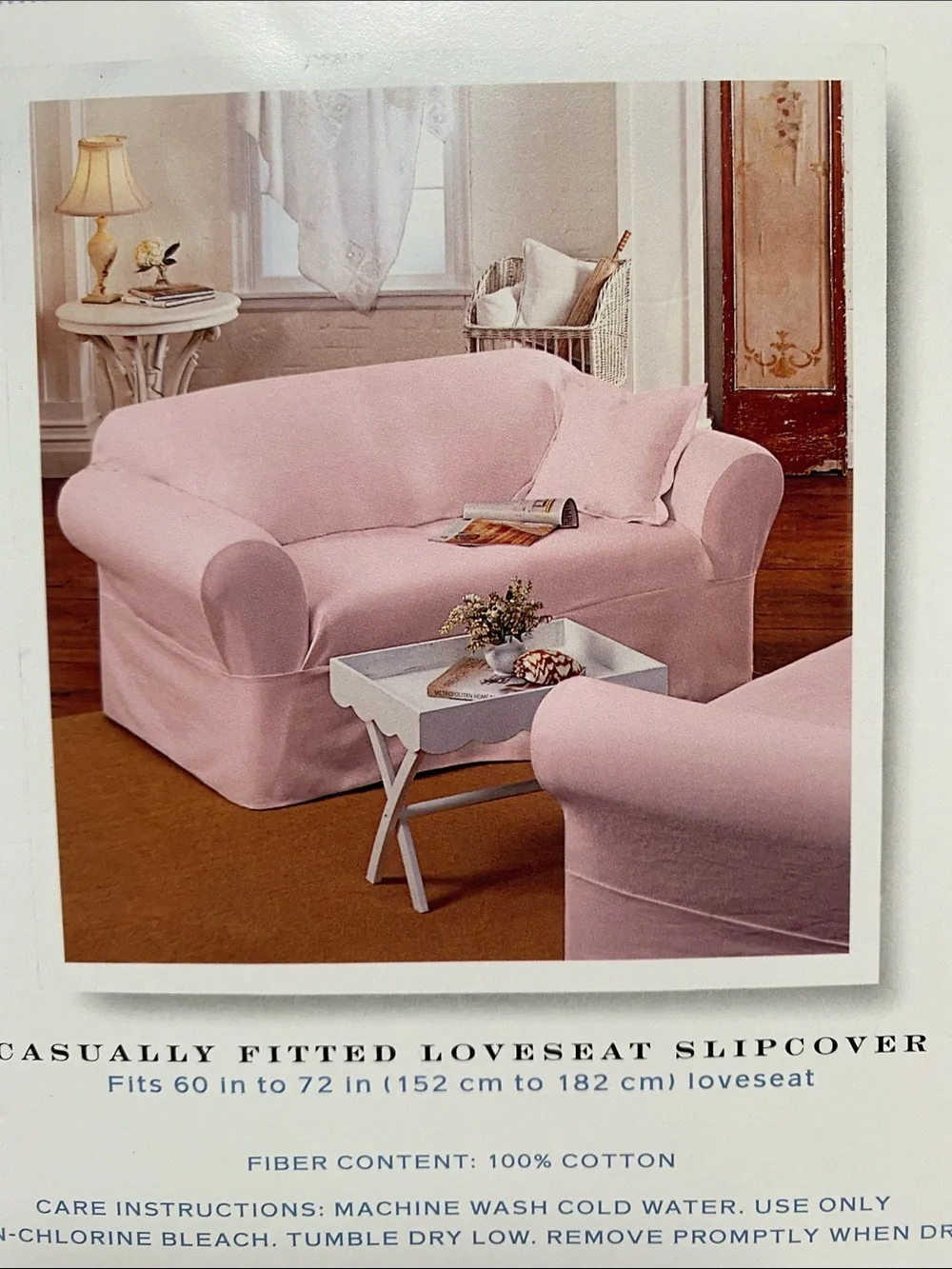 Simply Shabby Chic Pale Pink Loveseat Slipcover - Soft Blush